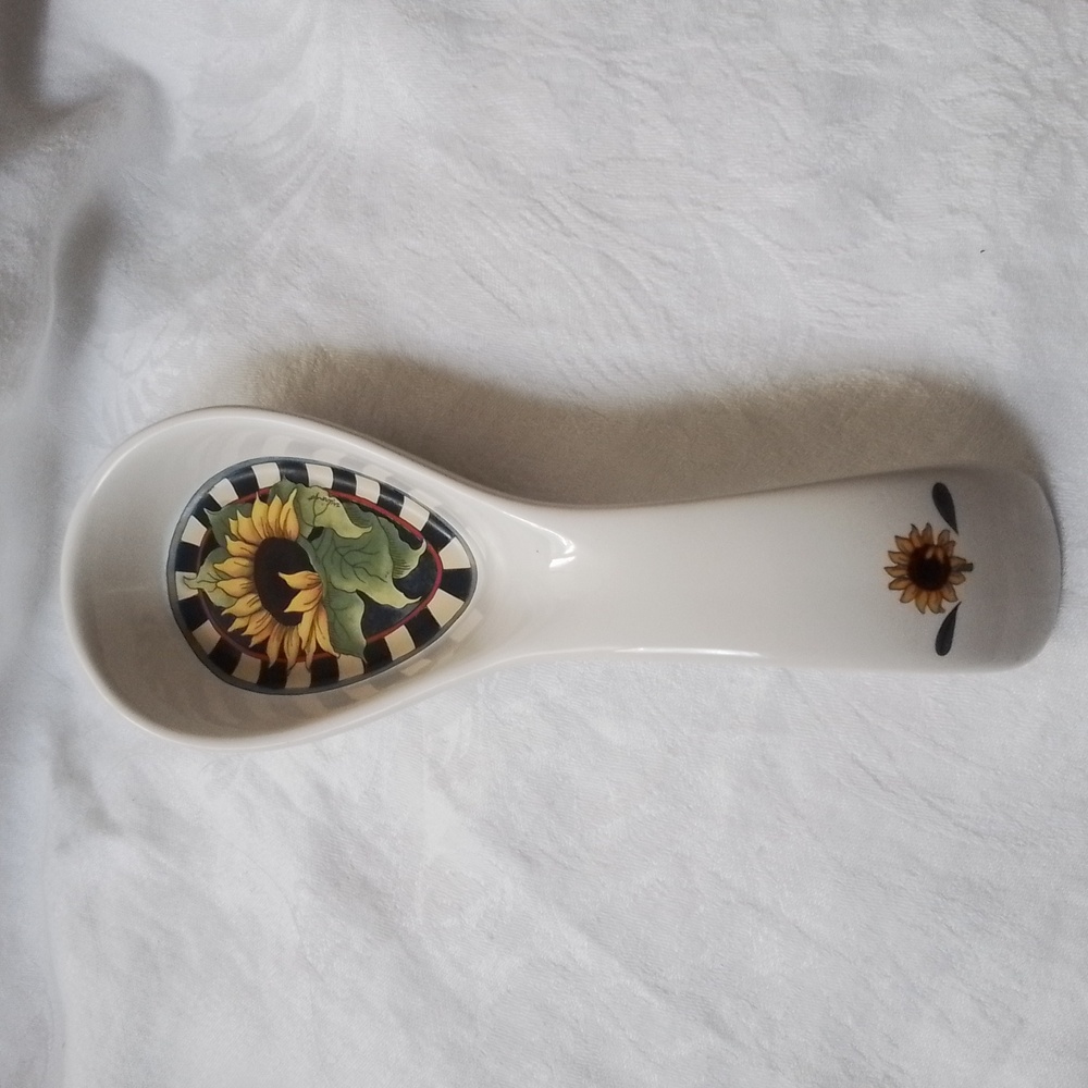 Certified International Susan Winget Sunflower Spoon Rest Holder 8"